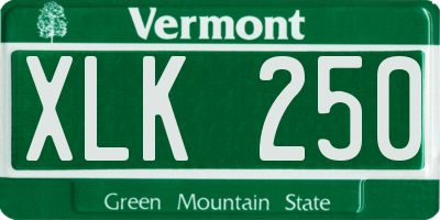 VT license plate XLK250