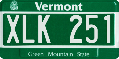 VT license plate XLK251