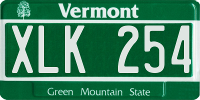 VT license plate XLK254