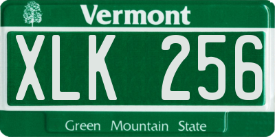 VT license plate XLK256