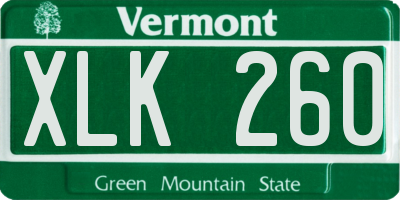 VT license plate XLK260