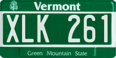 VT license plate XLK261