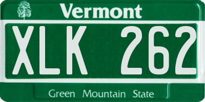 VT license plate XLK262