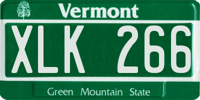 VT license plate XLK266