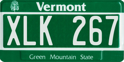 VT license plate XLK267
