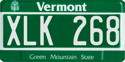 VT license plate XLK268
