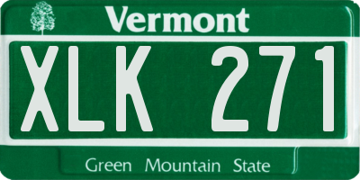 VT license plate XLK271
