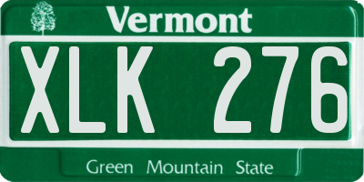VT license plate XLK276