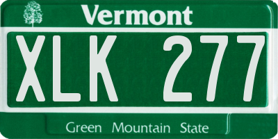 VT license plate XLK277