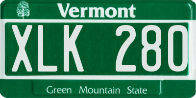 VT license plate XLK280