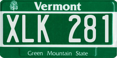 VT license plate XLK281