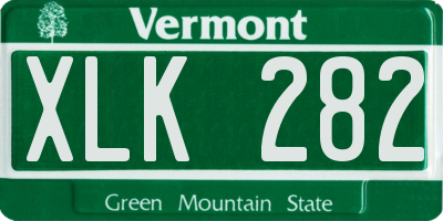 VT license plate XLK282