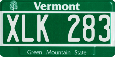 VT license plate XLK283