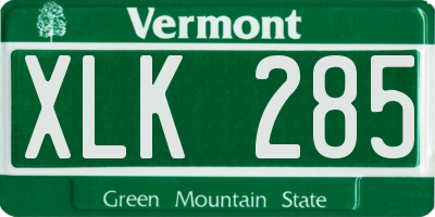 VT license plate XLK285