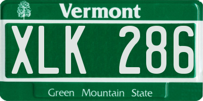 VT license plate XLK286