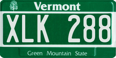 VT license plate XLK288