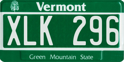 VT license plate XLK296