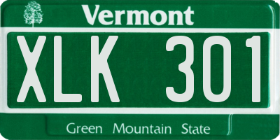 VT license plate XLK301