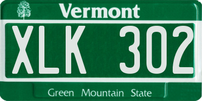 VT license plate XLK302