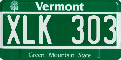 VT license plate XLK303