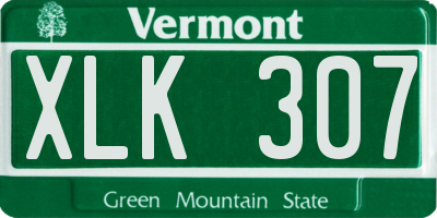 VT license plate XLK307
