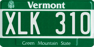 VT license plate XLK310