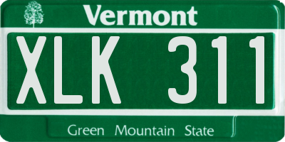 VT license plate XLK311