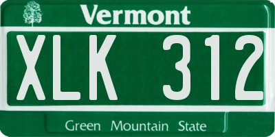 VT license plate XLK312