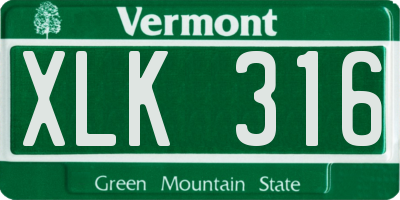 VT license plate XLK316