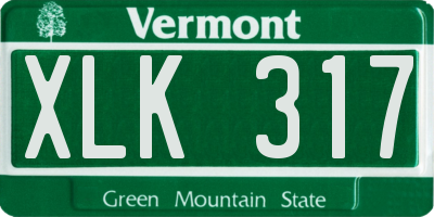VT license plate XLK317