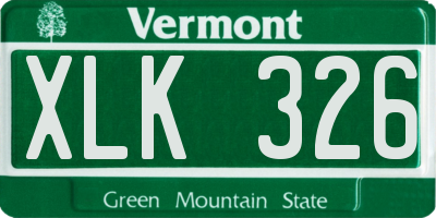 VT license plate XLK326