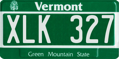 VT license plate XLK327