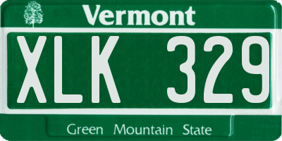 VT license plate XLK329
