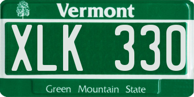 VT license plate XLK330