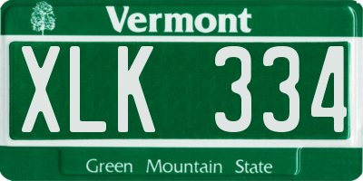 VT license plate XLK334