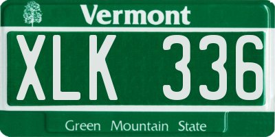 VT license plate XLK336