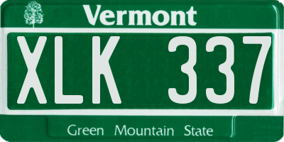 VT license plate XLK337