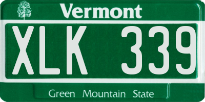 VT license plate XLK339