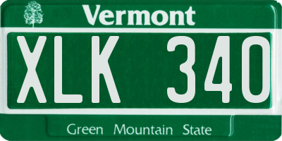 VT license plate XLK340