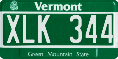 VT license plate XLK344