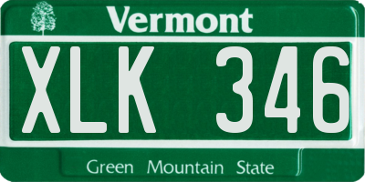 VT license plate XLK346