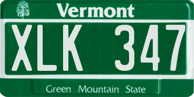 VT license plate XLK347