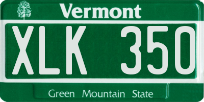 VT license plate XLK350