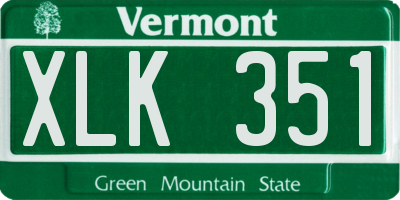 VT license plate XLK351