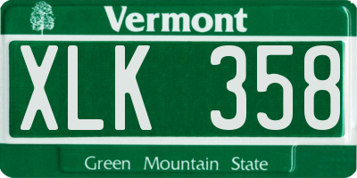 VT license plate XLK358