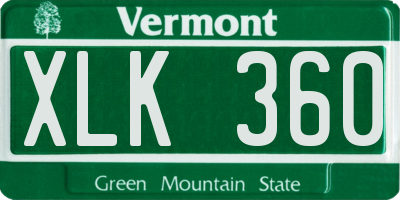 VT license plate XLK360