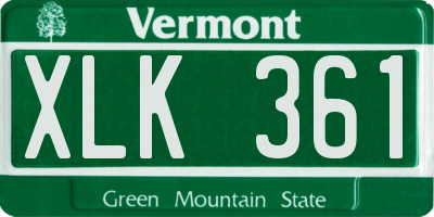 VT license plate XLK361