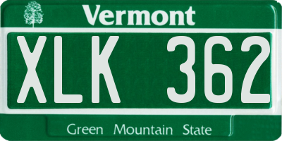 VT license plate XLK362