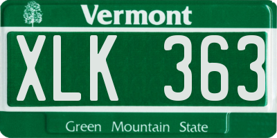 VT license plate XLK363