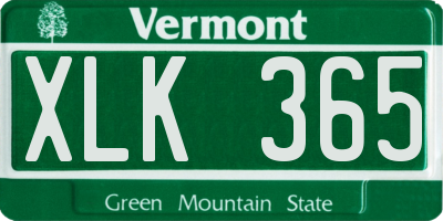 VT license plate XLK365